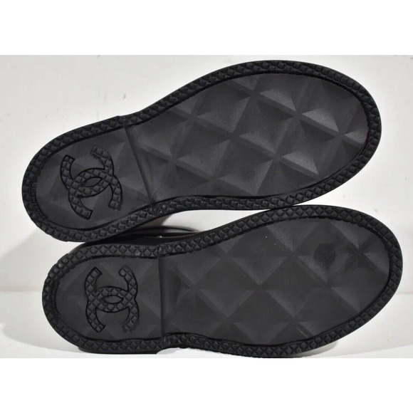 Chanel 23A Black White Caoutchouc Rubber CC Logo Low Top Short Rain Boots 42 - Picture 12 of 12